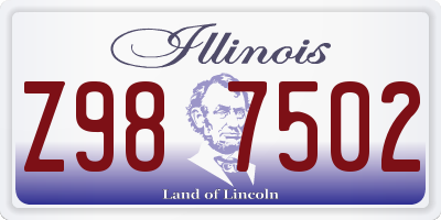 IL license plate Z987502