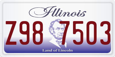 IL license plate Z987503