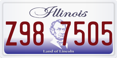 IL license plate Z987505