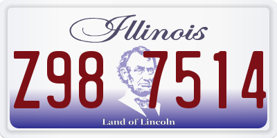 IL license plate Z987514