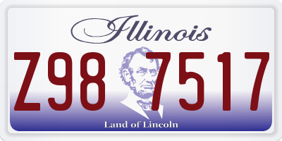 IL license plate Z987517