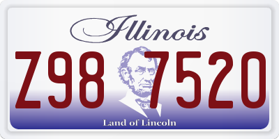 IL license plate Z987520