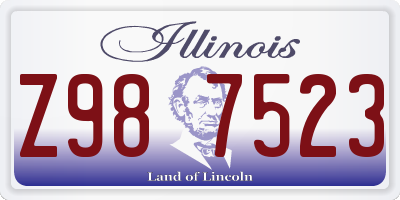 IL license plate Z987523