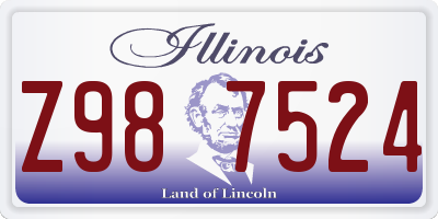 IL license plate Z987524