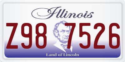 IL license plate Z987526