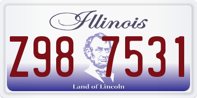 IL license plate Z987531