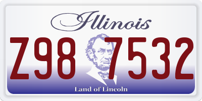 IL license plate Z987532