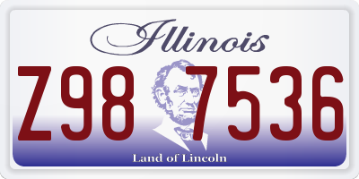 IL license plate Z987536