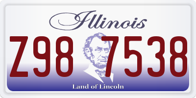 IL license plate Z987538