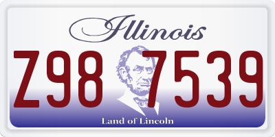 IL license plate Z987539