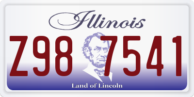 IL license plate Z987541