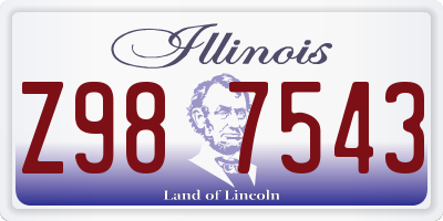 IL license plate Z987543