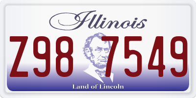 IL license plate Z987549