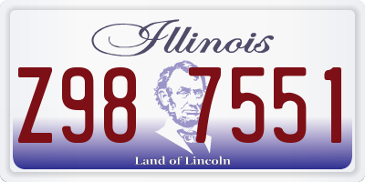 IL license plate Z987551