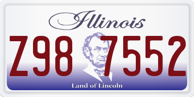 IL license plate Z987552