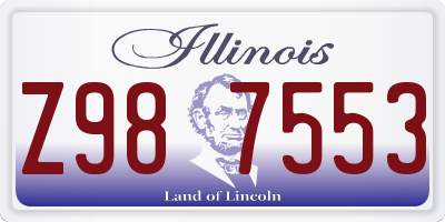 IL license plate Z987553