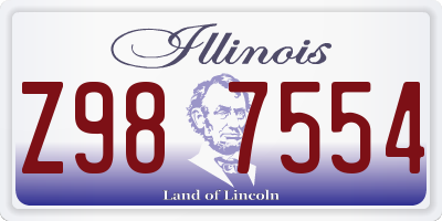 IL license plate Z987554