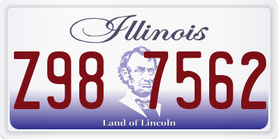 IL license plate Z987562