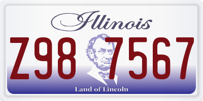 IL license plate Z987567