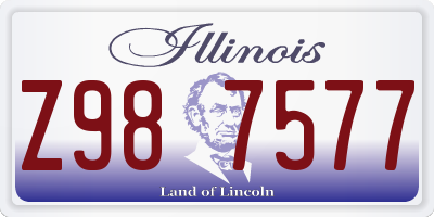 IL license plate Z987577