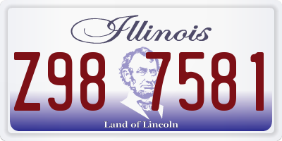 IL license plate Z987581