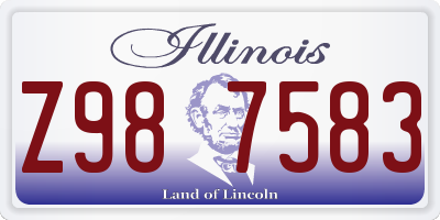 IL license plate Z987583