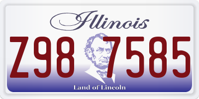 IL license plate Z987585