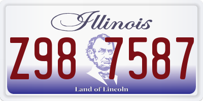 IL license plate Z987587