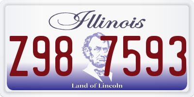 IL license plate Z987593