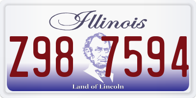 IL license plate Z987594