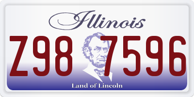 IL license plate Z987596