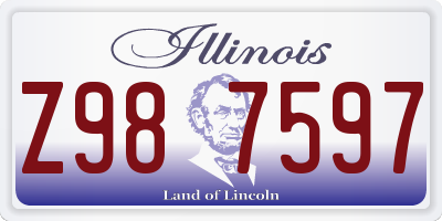 IL license plate Z987597