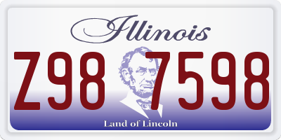 IL license plate Z987598