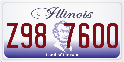 IL license plate Z987600