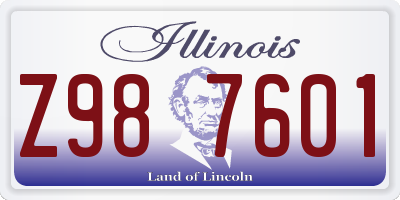 IL license plate Z987601