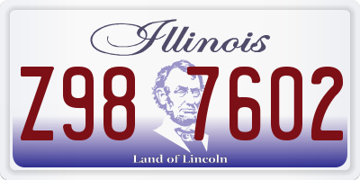 IL license plate Z987602