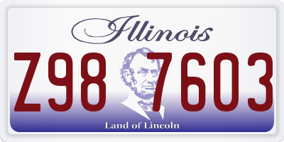 IL license plate Z987603