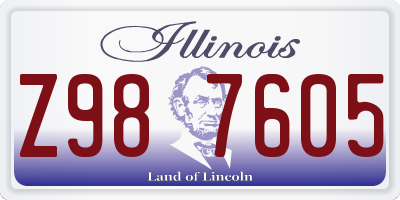 IL license plate Z987605