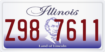 IL license plate Z987611