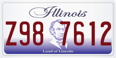 IL license plate Z987612