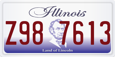 IL license plate Z987613