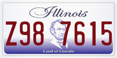 IL license plate Z987615