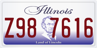 IL license plate Z987616