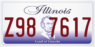 IL license plate Z987617