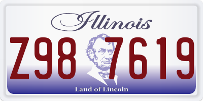 IL license plate Z987619