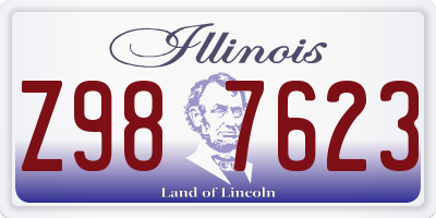 IL license plate Z987623