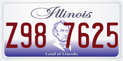 IL license plate Z987625