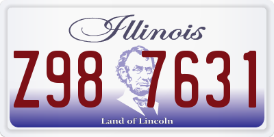 IL license plate Z987631