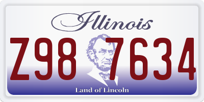 IL license plate Z987634