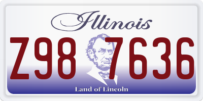 IL license plate Z987636